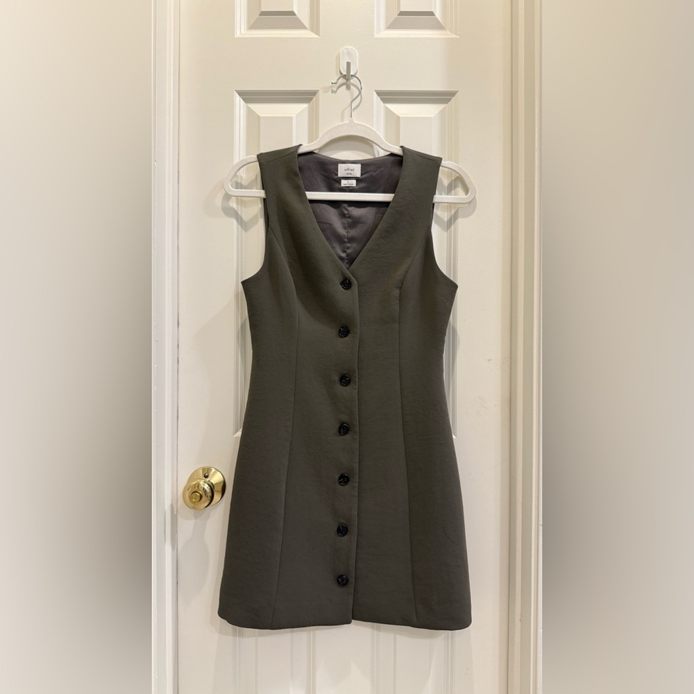 Aritzia Wilfred Aria Dress Size S Dark Olive